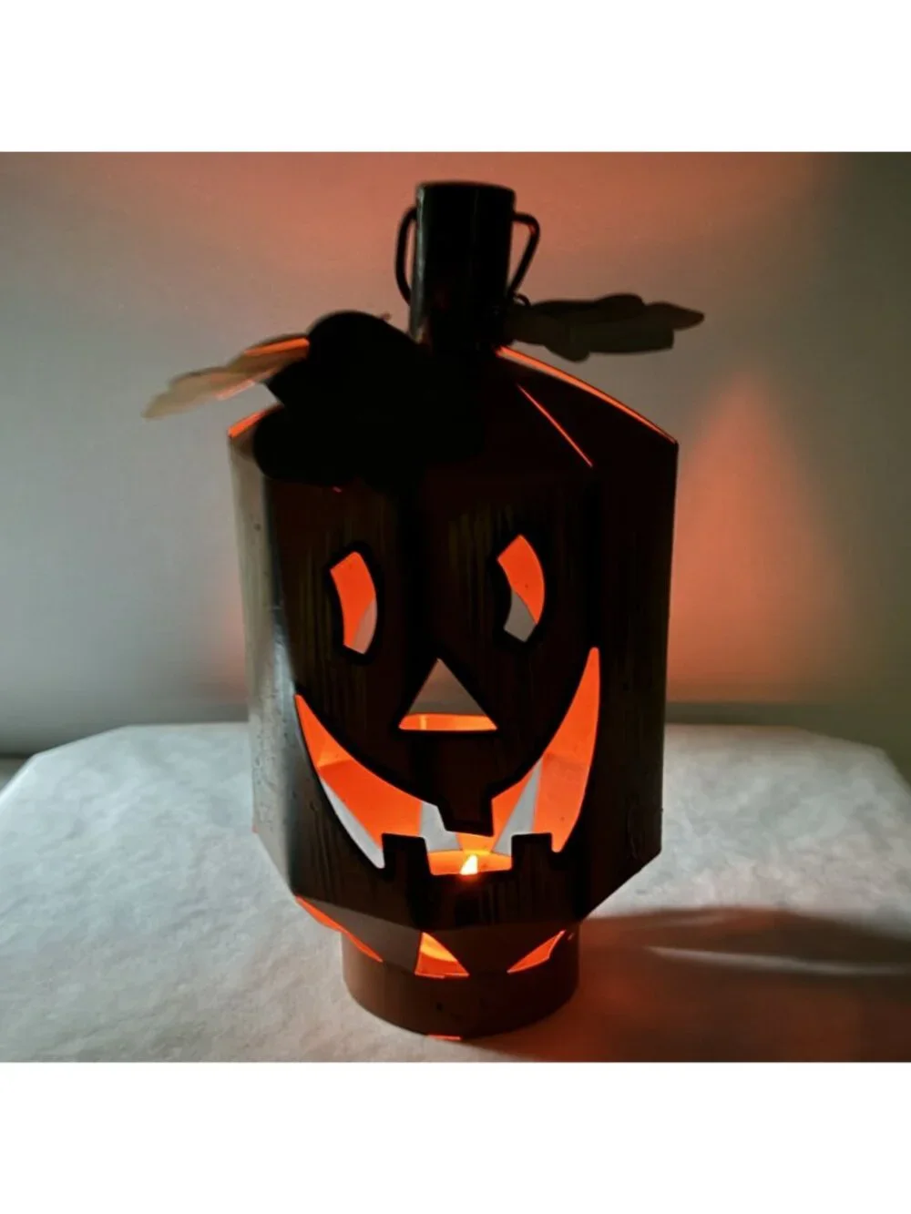 Metal Jack-O-Lantern Tea Light Candle Holder 9